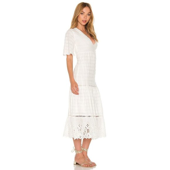 PQ Swim Juniper Eyelet Midi Dress Water Lily White Womens Size XS/S - Picture 3 of 11